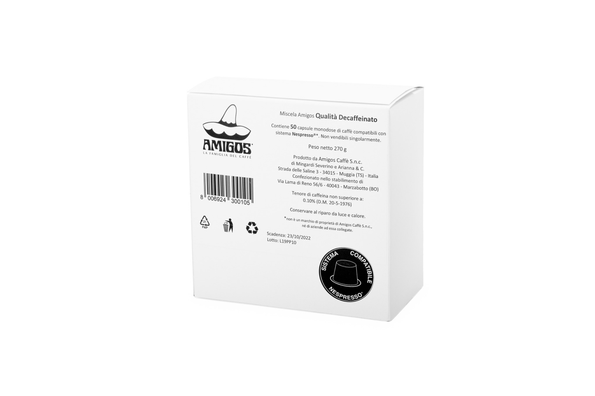 Qualità Decaffeinato Nespresso® capsules